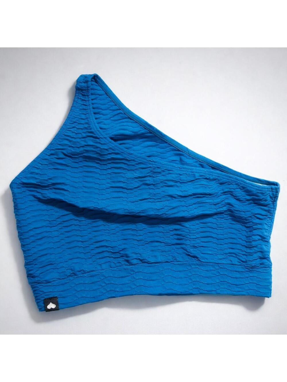 Booty by Brabants Original One Shoulder Sport Bra Top in Dark Blue OS